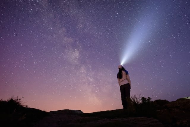 A girl staring at the sky