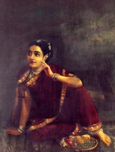 The goddess waiting for Krishna, by Raja Ravi Varma