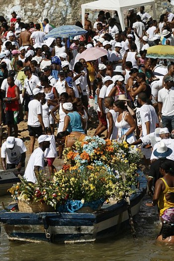 Offerings for lemanjá in Salvador, Brazil.