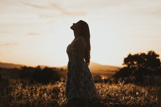 Girl standing in a ground