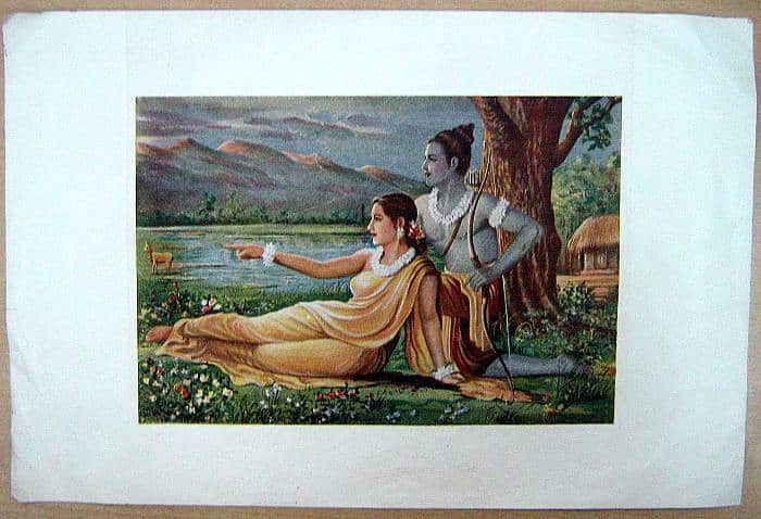 Sita notices the irresistible golden deer