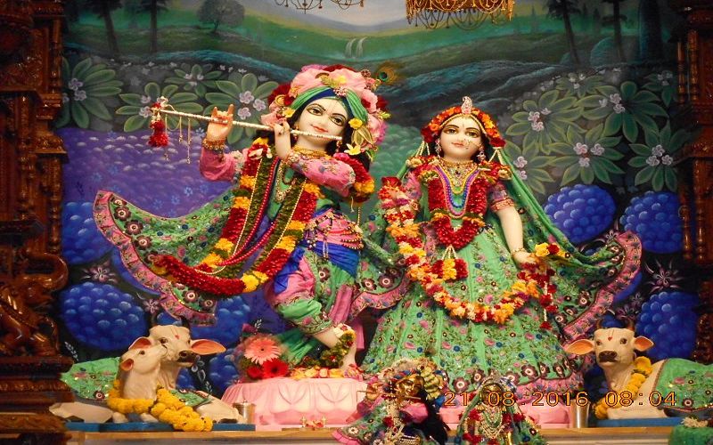 In Hinduism, Lord Krishna and Radha Devi symbolize the masculine and feminine aspects of the divine consciousness and love.